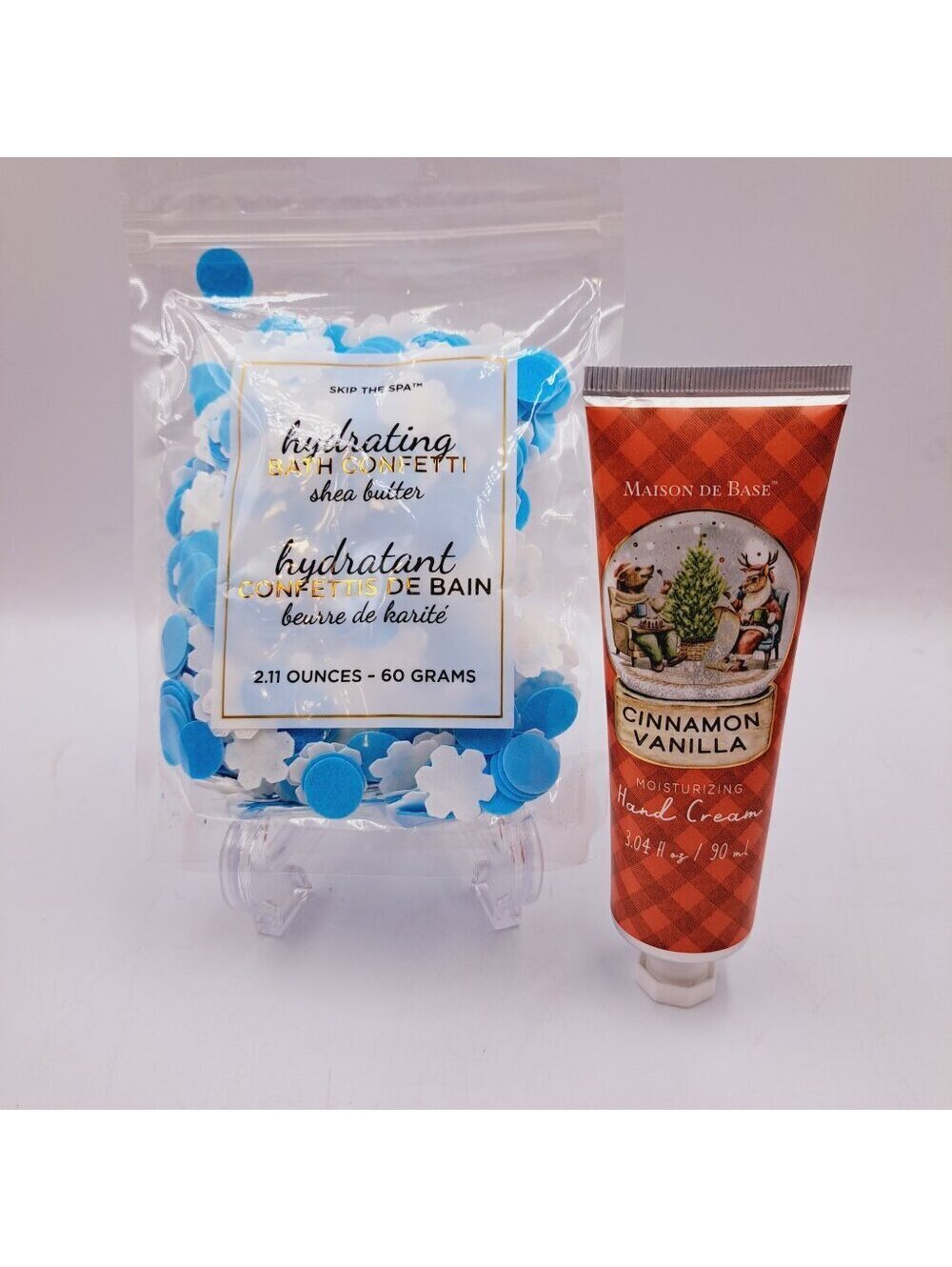 Holiday Bath Bundle Christmas Snowflake Bath Confetti & Cinnamon Vanilla Cream